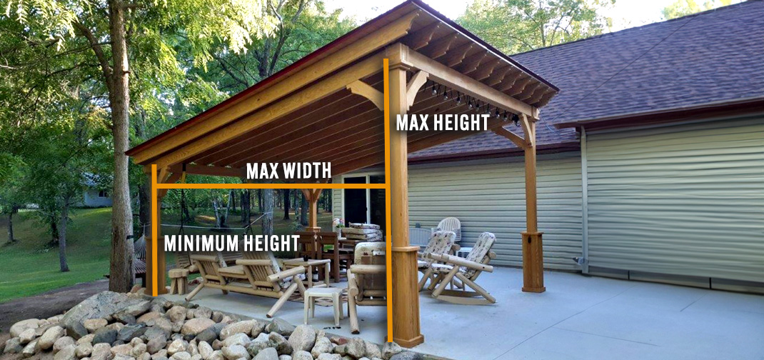 Make sure to take measurements on both ends of any sloped structure that you want to purchase vinyl porch enclosures for.