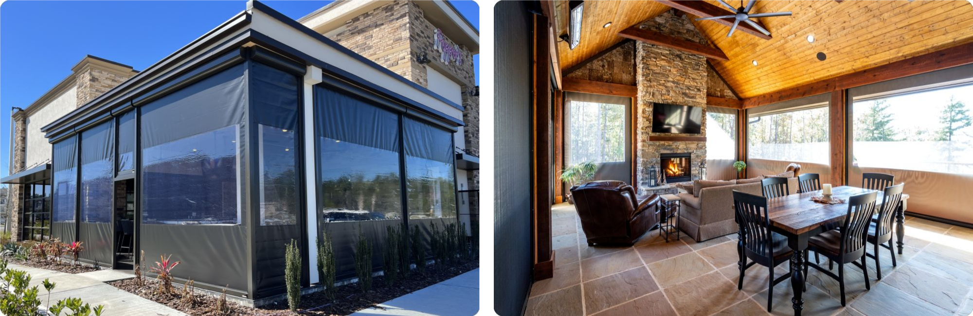 CLEAR SCREEN split Whether you're protecting a residential or commercial patio, garage door opening, pergola, or outdoor kitchen, these screens fortify the space, making it impenetrable to determined insects.