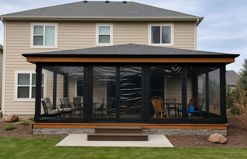 residential-1 Vinyl porch screen enclosures are an excellent addition to any residence, offering functionality and aesthetic appeal in Maryland & Delaware.