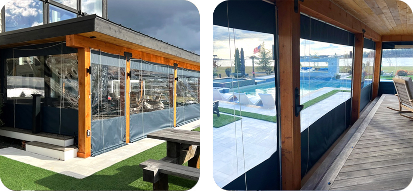 commercial A major benefit of vinyl porch enclosures for commercial businesses is their durability and low maintenance requirements.