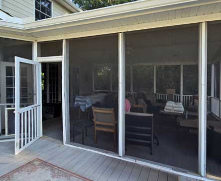 Screened-in porch in Delaware.